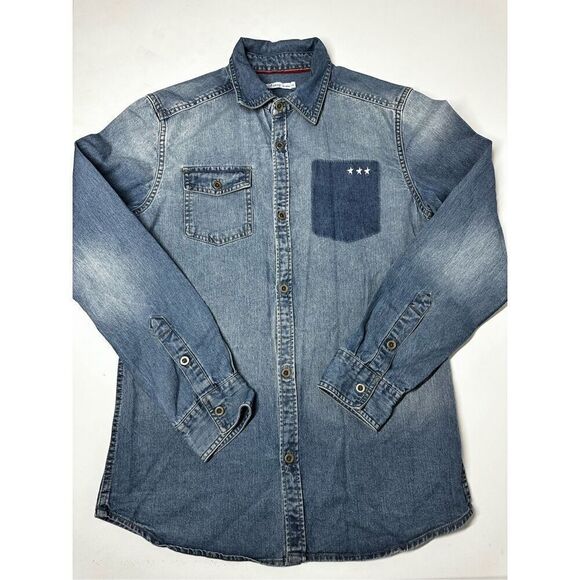 Gemo Blog Boys Denim Shirt Long Sleeve Button Up Size 16Y See Notes - Picture 7 of 14